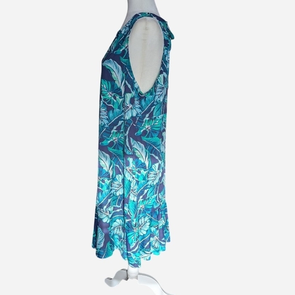 Tommy Bahama Blue and Green Leaf Swim Coverup - Picture 4 of 9